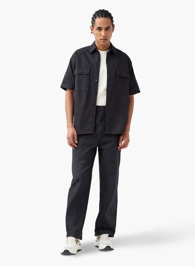 SP Characters Regular Fit Collared Shirt with Short Sleeves and Chest Pockets - Image 3