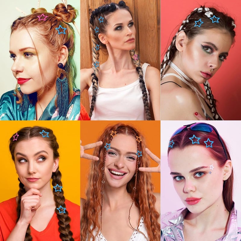 10 Pack Star Hairpin Girl Cute Metal Hairpin  blue - Image 2