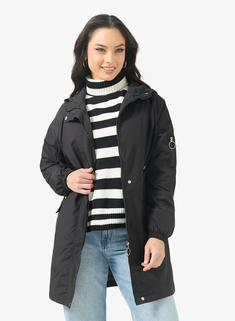Ginger Oversize Hooded Longline Parka Jacket - Image 1