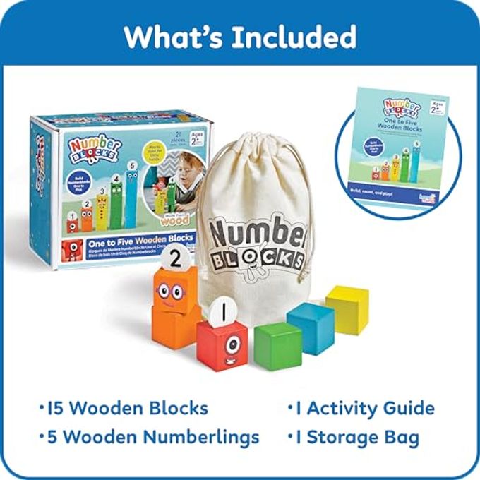 hand2mind Numberblocks One to Five Wooden Blocks, Wood Building Blocks for Toddlers 2-4 Years, Stacking Toys, Montessori Math Materials, Color Sorting Daycare Toys, Preschool Learning Activities - Image 5
