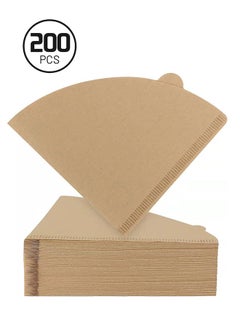Generic Cone Coffee Filters 200 Count Unbleached Natural Paper(Log color)  - Image 1