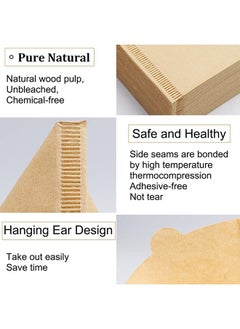 Generic Cone Coffee Filters 200 Count Unbleached Natural Paper(Log color)  - Image 4