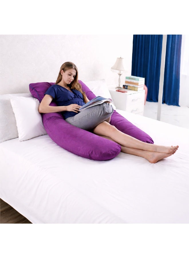 erorex U-Shaped Pregnancy Pillow with Removable Pillowcase – Full Body Maternity & Nursing Support Cushion for Sleeping, Feeding & Relaxation - Image 2