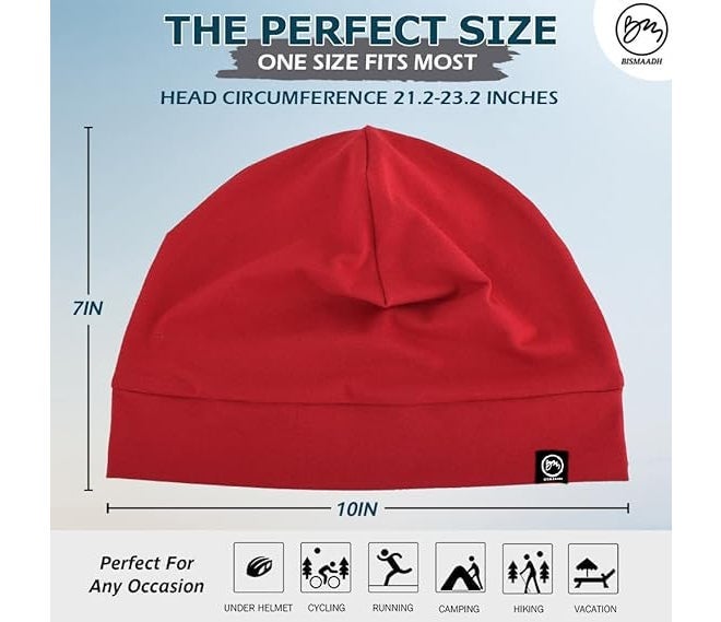 BISMAADH Cooling Cotton Skull Caps for Men Women, Lightweight Beanie Sleep Hats Breathable Helmet Liner - Image 5