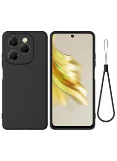 General Case Compatible with Tecno Spark 20 Pro 5G Case, Liquid Silicone Gel Soft TPU Case with Microfiber Cloth Layer, Anti-Fingerprint Shockproof Cover with Lanyard Strap  - Image 1