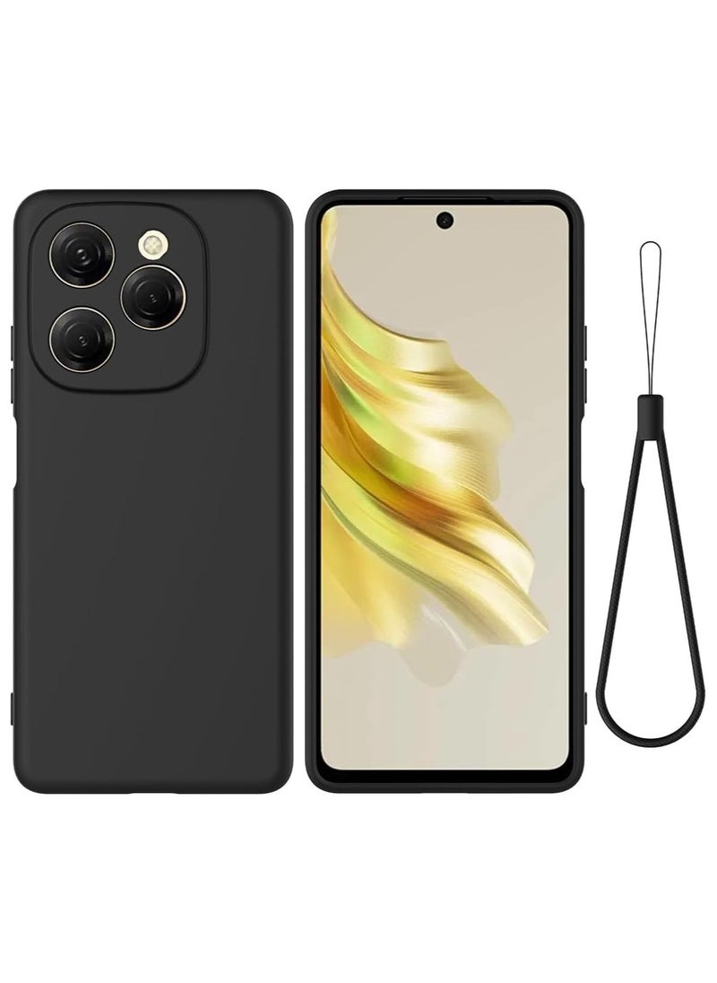 General Case Compatible with Tecno Spark 20 Pro 5G Case, Liquid Silicone Gel Soft TPU Case with Microfiber Cloth Layer, Anti-Fingerprint Shockproof Cover with Lanyard Strap  - Image 1