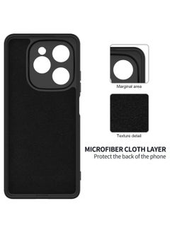 General Case Compatible with Tecno Spark 20 Pro 5G Case, Liquid Silicone Gel Soft TPU Case with Microfiber Cloth Layer, Anti-Fingerprint Shockproof Cover with Lanyard Strap  - Image 4