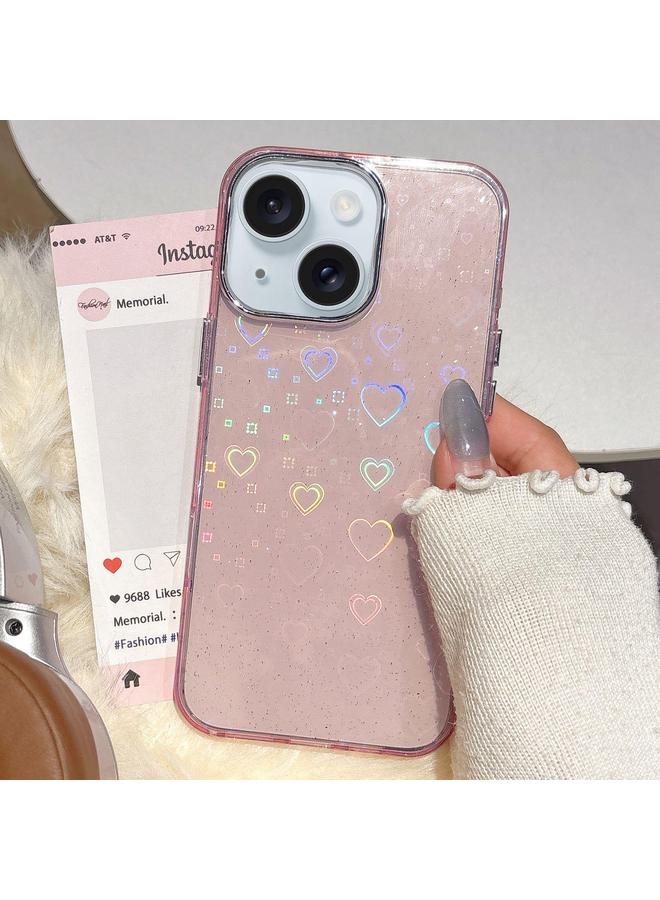 S-TOP Case For iPhone 15 3D Heart IMD Hybrid TPU Phone Case - Image 1