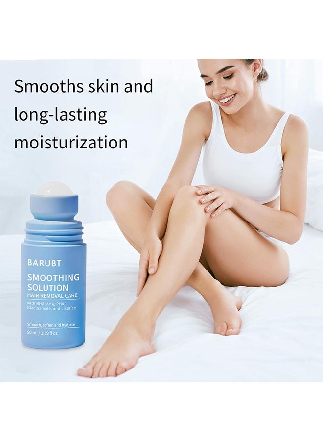 BARUBT Smoothing Solution Hair Removal Care, Ingrown Hair Treatment: Glide Your Way To Silky-Smooth, Bump-Free Skin, With BHA, AHA, PHA, Niacinamide, And Licorice, Smooth, Soften And Hydrate, Hydrating Care For Underarms, Legs, Bikini Line & Arms, 50ML - Image 3