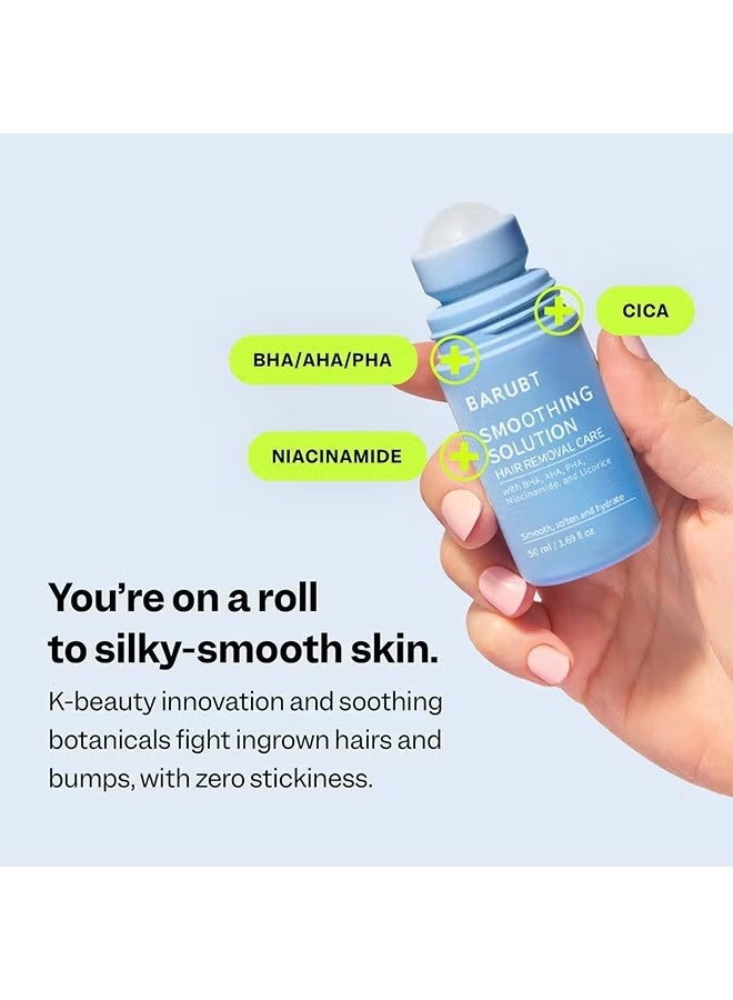 BARUBT Smoothing Solution Hair Removal Care, Ingrown Hair Treatment: Glide Your Way To Silky-Smooth, Bump-Free Skin, With BHA, AHA, PHA, Niacinamide, And Licorice, Smooth, Soften And Hydrate, Hydrating Care For Underarms, Legs, Bikini Line & Arms, 50ML - Image 5