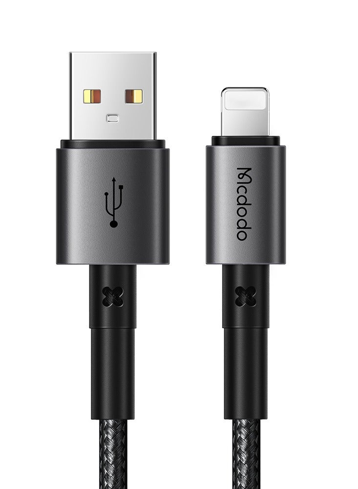 Mcdodo Fast Charging and 480Mbps Data Transfer CA-358 Prism Series USB to Lightning Cable 1.2m, 3A , Durable Design with SR Protection and Fast Heat Dissipation, Stable and Safe Performance in Stylish Black - Image 1