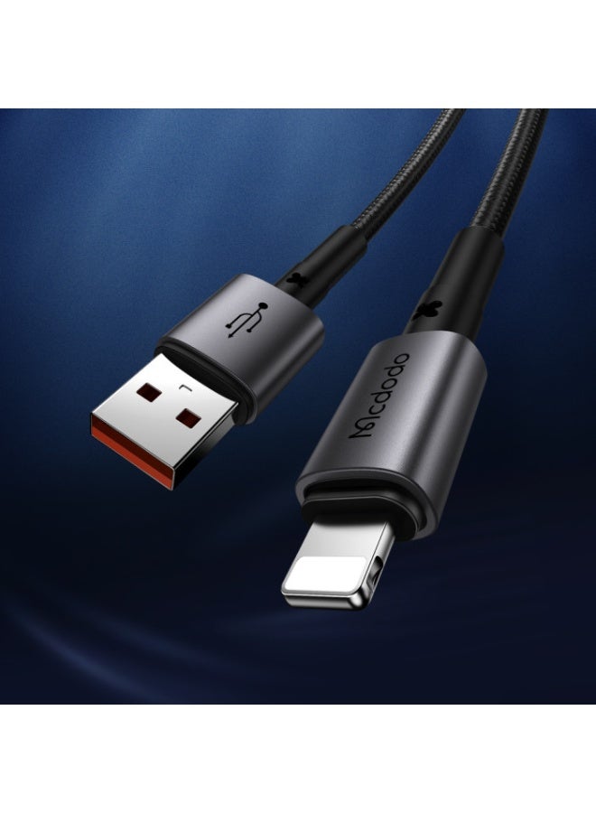 Mcdodo Fast Charging and 480Mbps Data Transfer CA-358 Prism Series USB to Lightning Cable 1.2m, 3A , Durable Design with SR Protection and Fast Heat Dissipation, Stable and Safe Performance in Stylish Black - Image 5