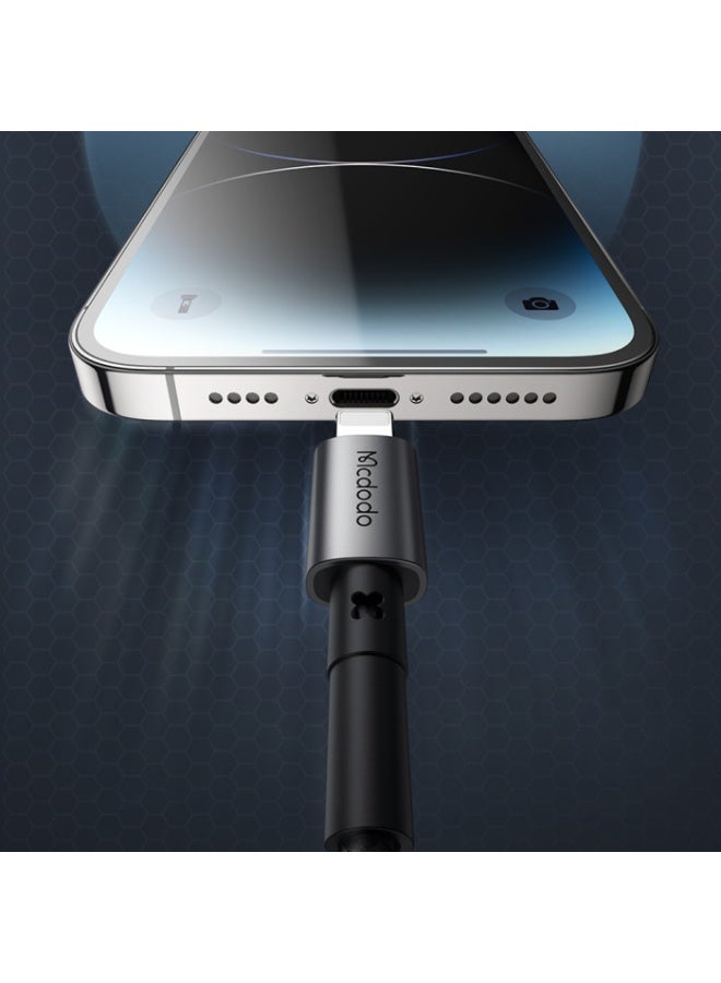 Mcdodo Fast Charging and 480Mbps Data Transfer CA-358 Prism Series USB to Lightning Cable 1.2m, 3A , Durable Design with SR Protection and Fast Heat Dissipation, Stable and Safe Performance in Stylish Black - Image 4