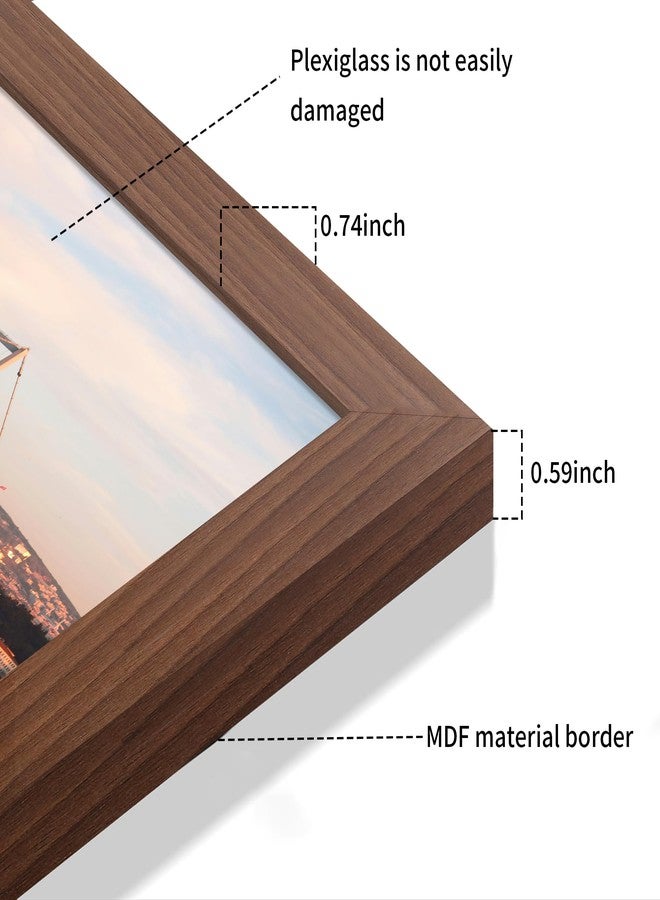 مجموعة إطارات صور YESKAY مقاس 12×18 بوصة (3 قطع) - إطار بني لعرض الصور مقاس 11×17 بوصة مع حافة داخلية أو 12×18 بوصة بدون حافة داخلية، للتعليق على الحائط أفقيًا وعموديًا. - Image 5