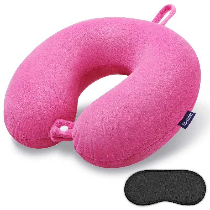 Gosider Travel Pillow Memory Foam Comfortable Travel Neck Pillow U Shape Support Neck and Head to Relieve Fatigue Portable Neck Pillow Suitable for Planes Trains SelfDriving Cars
