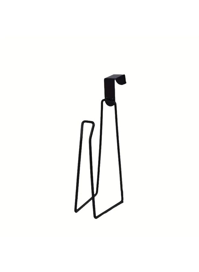 White Wall Mounted Toilet Paper Holder No Drill Easy Install Space Saving Bathroom Storage - Image 1