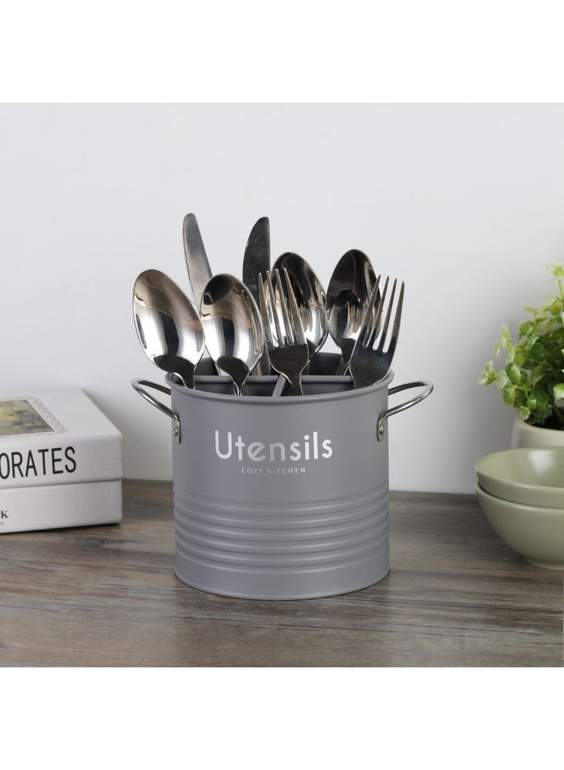 DANUBE HOME Gravitas Utensil Holder – Durable Kitchen Organizer, Rust-Resistant, Space-Saving Design, Perfect for Home, Restaurant, and Efficient Kitchen Storage l14.5 /21 X h\H13Cm Grey - Image 1