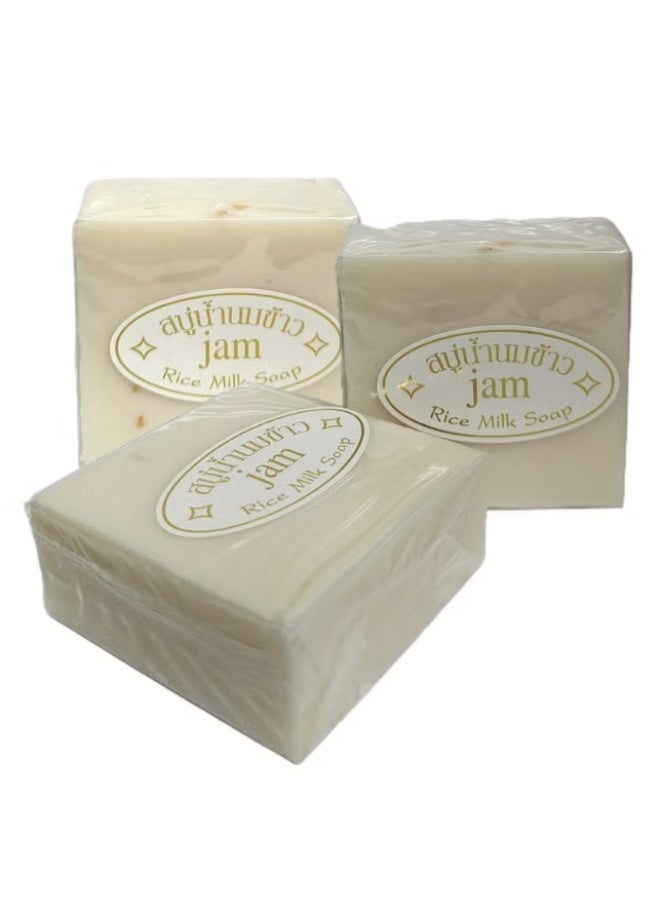 جام صابونة جام بحليب الأرز والكولاجين جلوتا – صابونة تايلاندية لتفتيح وترطيب الوجه والجسم - Image 1