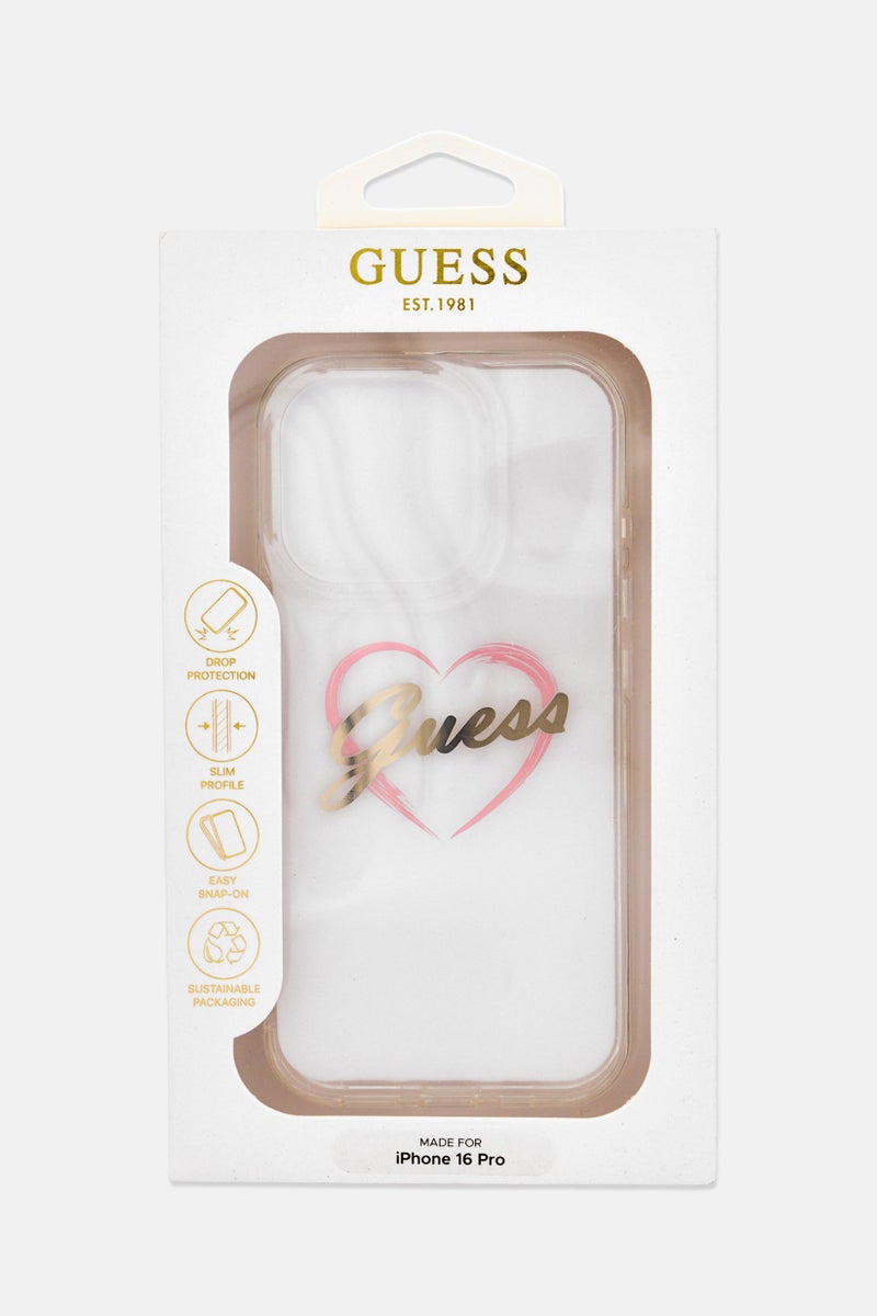 GUESS iPhone 16 Pro Magsafe Brand Logo Protective Case, Transparent - Image 4