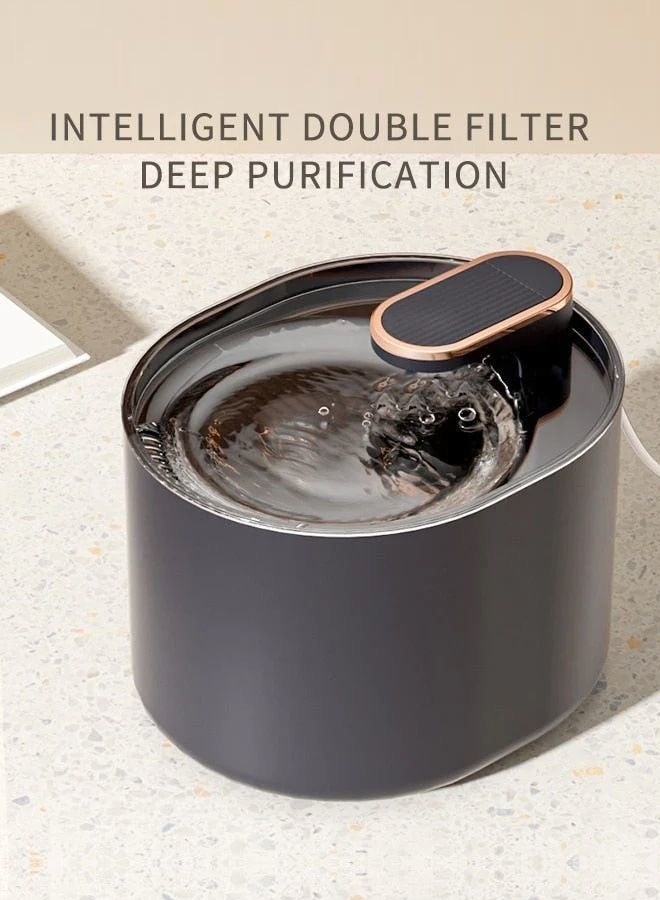 C&C Home Wireless Pet Fountain for Cats Indoor – Extra-Large Capacity Battery-Operated Automatic Water Dispenser with Smart Motion Sensor, Ultra-Quiet Circulation Pump, Multi-Stage Filtration System, Cordless Portable Design, Continuous Fresh Flowing Water for Cats, Kittens, and Small Pets 20x17x15.5 cm. - Image 2