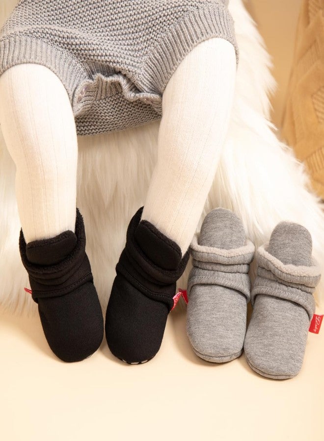 Babelvit Newborn Baby Boy Girl Soft Fleece Booties Stay On Infant Slippers Socks Shoe Non Skid Gripper Toddler First Walkers Winter Ankle Crib Shoes - Image 2