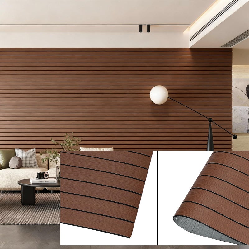 NAMAII 3D Wall Panels Peel and Stick â€“ 15.74"x118" PVC Faux Wood Grain Texture, Self Adhesive Waterproof Wall Covering, DIY Accent Wall, Sofa Background Backsplash & Modern Home Decor, Covers 12.9 sq.ft - Image 1
