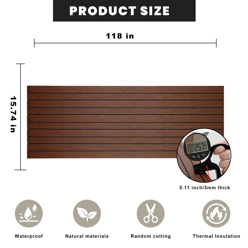 NAMAII 3D Wall Panels Peel and Stick â€“ 15.74"x118" PVC Faux Wood Grain Texture, Self Adhesive Waterproof Wall Covering, DIY Accent Wall, Sofa Background Backsplash & Modern Home Decor, Covers 12.9 sq.ft - Image 2