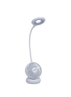 KRYPTON Krypton Rechargeable Desk Lamp with Mini Fan - 3.5" | 14 Pcs Led with 3 Dimmable Brightness Option with 3 Speed Fan | 1800 Mah Battery | Ideal for Table, Desk, Home, Office & More , KNDL5406  - Image 1
