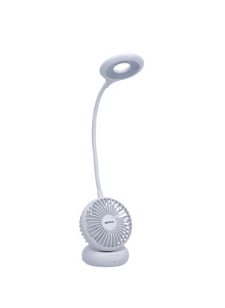 Krypton Rechargeable Desk Lamp with Mini Fan - 3.5" | 14 Pcs Led with 3 Dimmable Brightness Option with 3 Speed Fan | 1800 Mah Battery | Ideal for Table, Desk, Home, Office & More , KNDL5406 - pzsku/Z1FF0E9E1B05D7A07D342Z/45/_/1735369376/eb736cdd-edb1-4fbd-ad83-31a14d55b25e