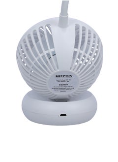KRYPTON Krypton Rechargeable Desk Lamp with Mini Fan - 3.5" | 14 Pcs Led with 3 Dimmable Brightness Option with 3 Speed Fan | 1800 Mah Battery | Ideal for Table, Desk, Home, Office & More , KNDL5406  - Image 4