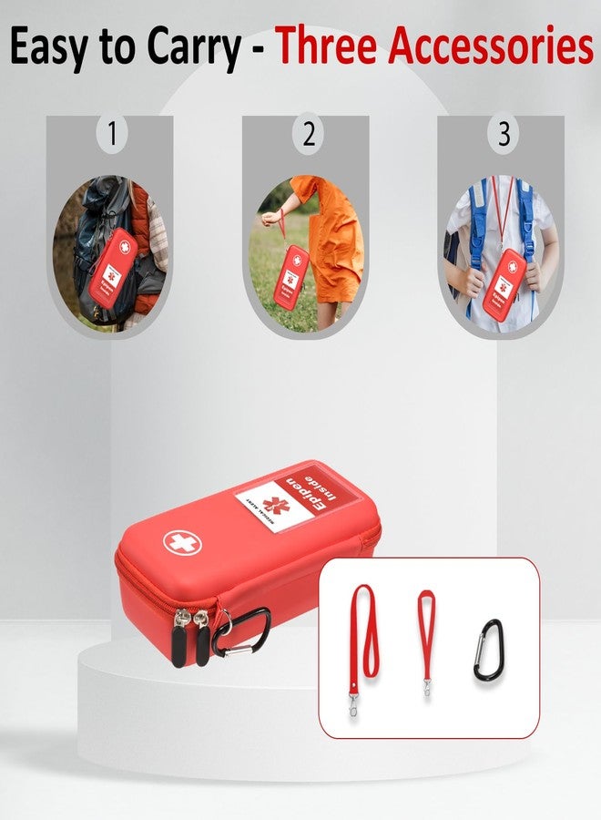 Klawdsky EpiPen Carry Case, Hard Emergency Medical Bag with Carabiner-for 2 EpiPens, Asthma Inhaler, Auvi-Q,Eye Drops,Anti-Histamine,Allergy Medication,Diabetes Travel Case for Adults and Kids - Image 4