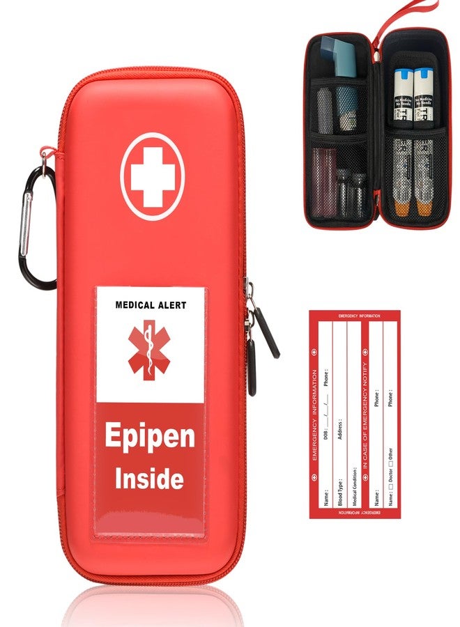 Klawdsky EpiPen Carry Case, Hard Emergency Medical Bag with Carabiner-for 2 EpiPens, Asthma Inhaler, Auvi-Q,Eye Drops,Anti-Histamine,Allergy Medication,Diabetes Travel Case for Adults and Kids - Image 1