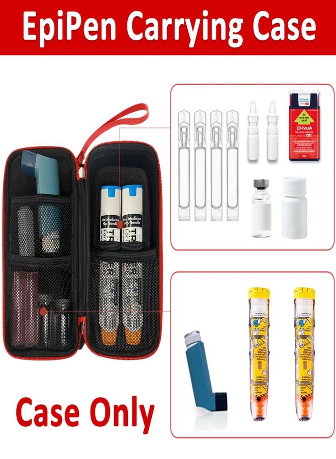 Klawdsky EpiPen Carry Case, Hard Emergency Medical Bag with Carabiner-for 2 EpiPens, Asthma Inhaler, Auvi-Q,Eye Drops,Anti-Histamine,Allergy Medication,Diabetes Travel Case for Adults and Kids - Image 2