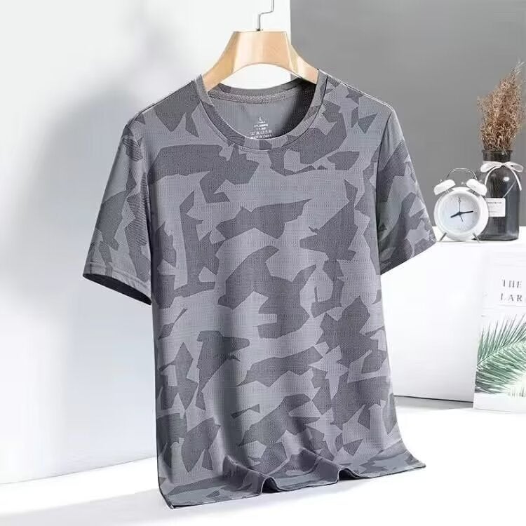 Men'S Camouflage Short-Sleeved T-Shirt Summer Trendy Brand Ice Silk Thin Loose T-Shirt Summer All-Match Casual Half-Sleeved T-Shirt - Image 5