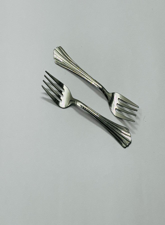 Dev Industries Stainless Steel Fork Set for Home and Kitchen, Fruit Fork for Dining Table, Shiny and Sturdy Handle Fork 18.5 cm, Silver (22 Gauge) (Pack of 6) - Image 2
