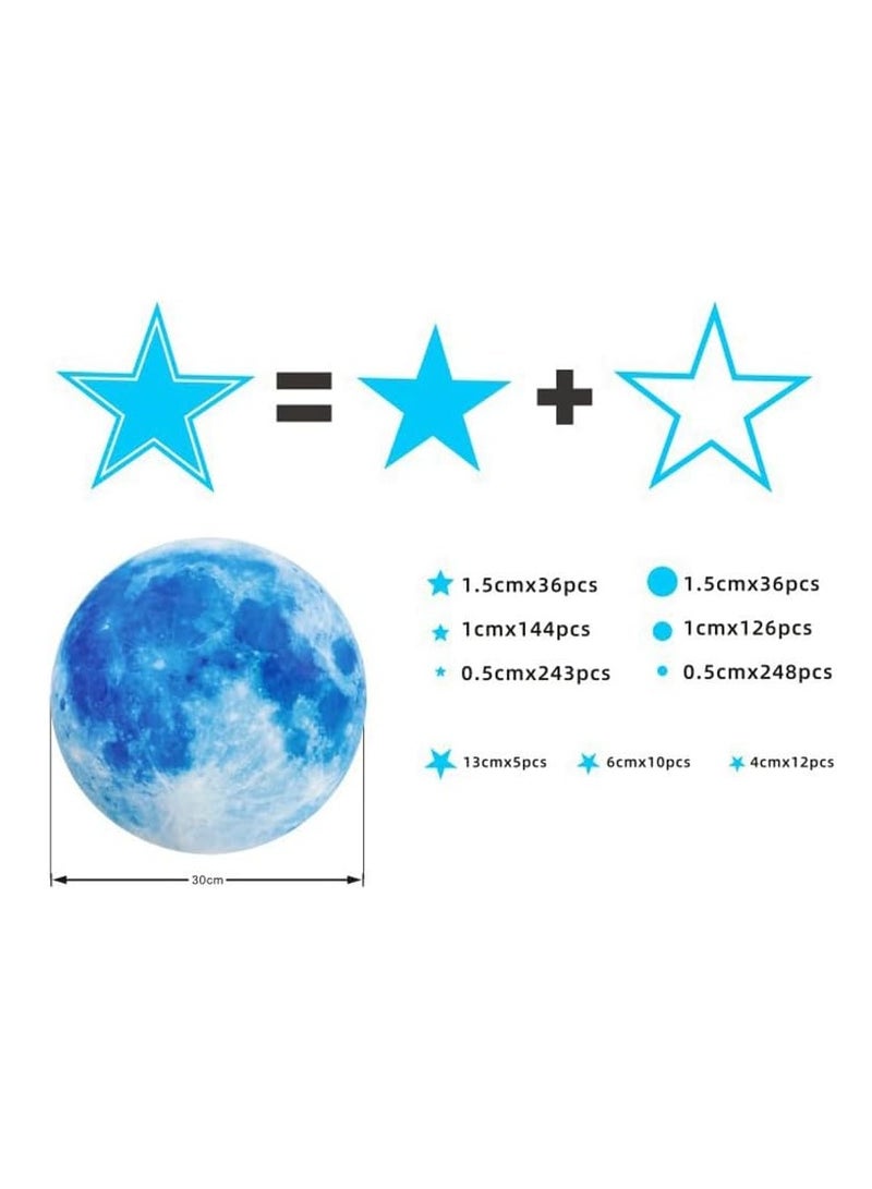 SYOSI 893Pcs Glow in The Dark Stars for Ceiling Glowing Stars for Ceiling Planets Stars Wall Decals Solar System Galaxy Space Nursery Wall Stickers for Kids Unicorns Castles Girls Boys Room  - Image 4