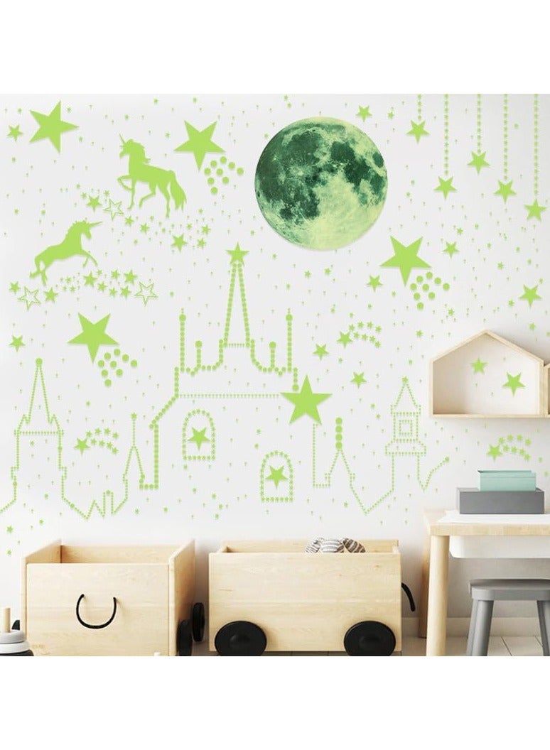 SYOSI 893Pcs Glow in The Dark Stars for Ceiling Glowing Stars for Ceiling Planets Stars Wall Decals Solar System Galaxy Space Nursery Wall Stickers for Kids Unicorns Castles Girls Boys Room  - Image 3
