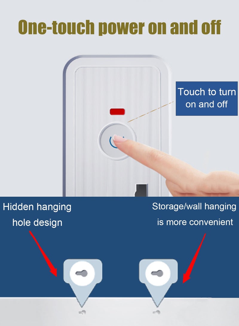 هيروكس شريط طاقة كابل تمديد الطاقة 4 منافذ USB شريط طاقة 4 منافذ قابس المملكة المتحدة إلى قابس عالمي قابل للتركيب على الحائط 1 واقي من زيادة التيار قابل للتبديل بشكل مستقل سلك منفذ طاقة مع كابل تمديد 2 متر - Image 5