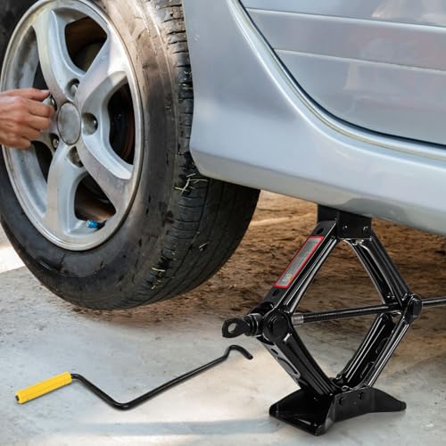 Fasmov Scissor Jack, Heavy Duty Lifting Jack, Lift Wind Up Tools, for/SUV/MPV Tyre Repair Changing Tool, 1.5 Ton (3,000 lb) Capacity, Black - Image 4
