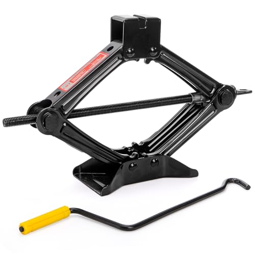 Fasmov Scissor Jack, Heavy Duty Lifting Jack, Lift Wind Up Tools, for/SUV/MPV Tyre Repair Changing Tool, 1.5 Ton (3,000 lb) Capacity, Black - Image 1