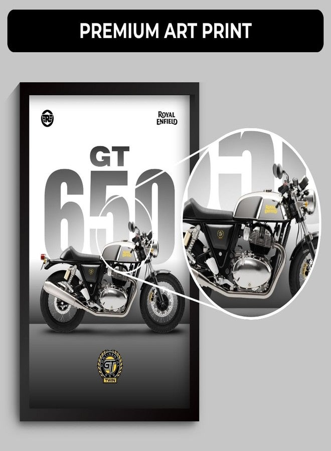Funk You Store Royal Enfield Bullet Poster | Framed RE Continental GT 650 A4 Sized (31 x 23 cm) | Mr Clean Bike Poster for Wall, Gift for Boys, Bike Frames | Bikes Posters for Wall, Bedroom, Hostel, Study Room (F_171) - Image 5
