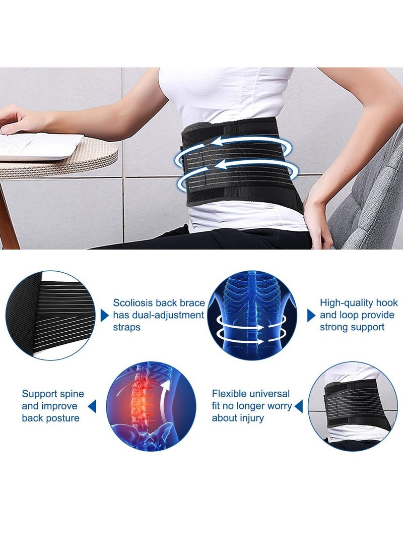 Lower Back Support Brace Belt with 3 Large Stays for Men and Women Sciatica Pain Relief Hole Mesh Double Compression Size M Waist 25.6'' to 37.4'' - Image 3