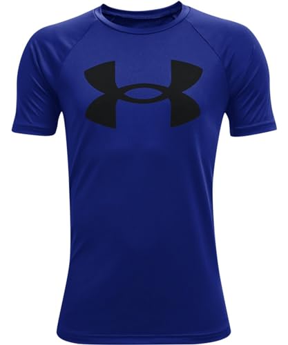 Under Armour Boys Tech Big Logo Short Sleeve T-Shirt , Royal Blue (400)/Black , Large - Image 3