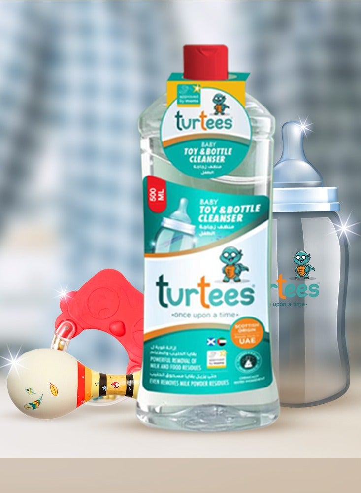 Turtees Baby Toy & Bottle Cleanser Pack of 2 (500ml x 2) – Gentle & Safe Liquid for Baby Bottles, Nipples, Toys & Feeding Accessories – Removes Milk Residue, Alcohol & Colour Free - Image 2