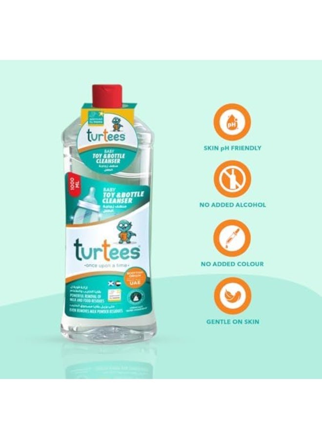 Turtees Baby Toy & Bottle Cleanser Pack of 2 (500ml x 2) – Gentle & Safe Liquid for Baby Bottles, Nipples, Toys & Feeding Accessories – Removes Milk Residue, Alcohol & Colour Free - Image 3