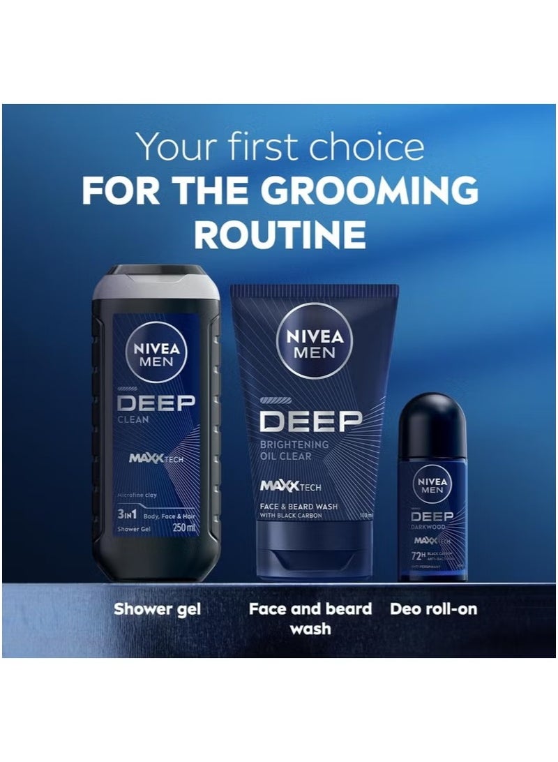 Nivea Men Deep Cleansing Face And Beard Wash 100ml - Image 3