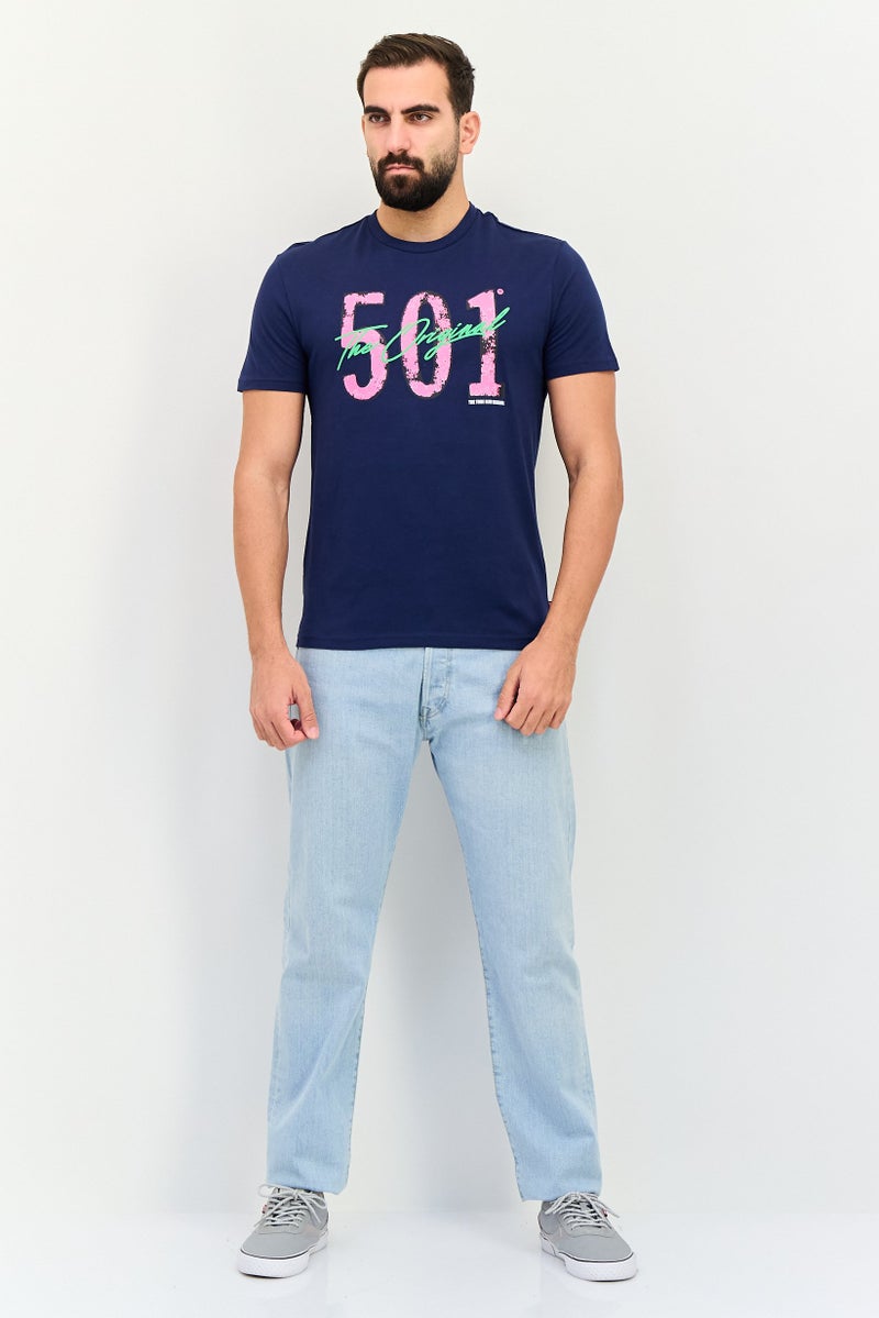 Levi's تي شيرتات قصيرة الأكمام للرجال بتصميم جرافيكي، لون أزرق داكن - Image 2