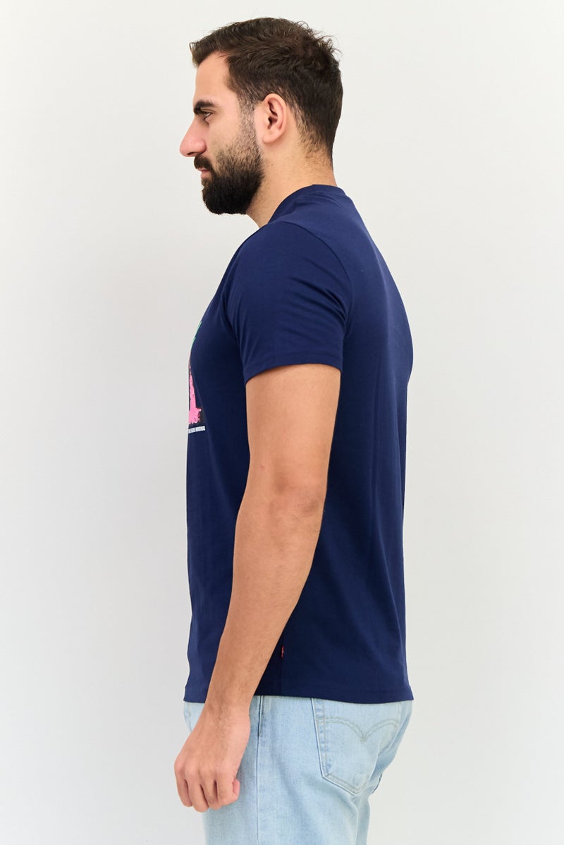Levi's تي شيرتات قصيرة الأكمام للرجال بتصميم جرافيكي، لون أزرق داكن - Image 4