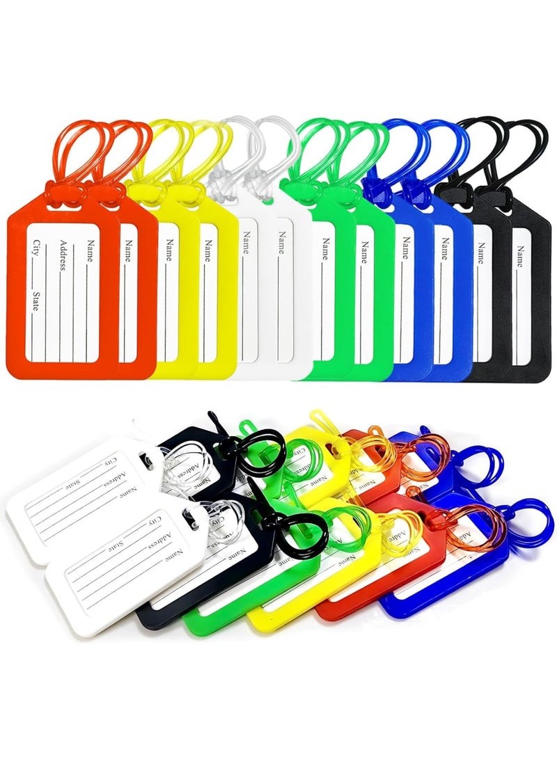 Luckam 12Pcs Luggage Identification Tags, Waterproof Travel Tags with Protective Film, Bright Colored Suitcase Tags for Kids and Adults, Travel Accessories for Bags, Backpacks, Luggage Identification - Image 1