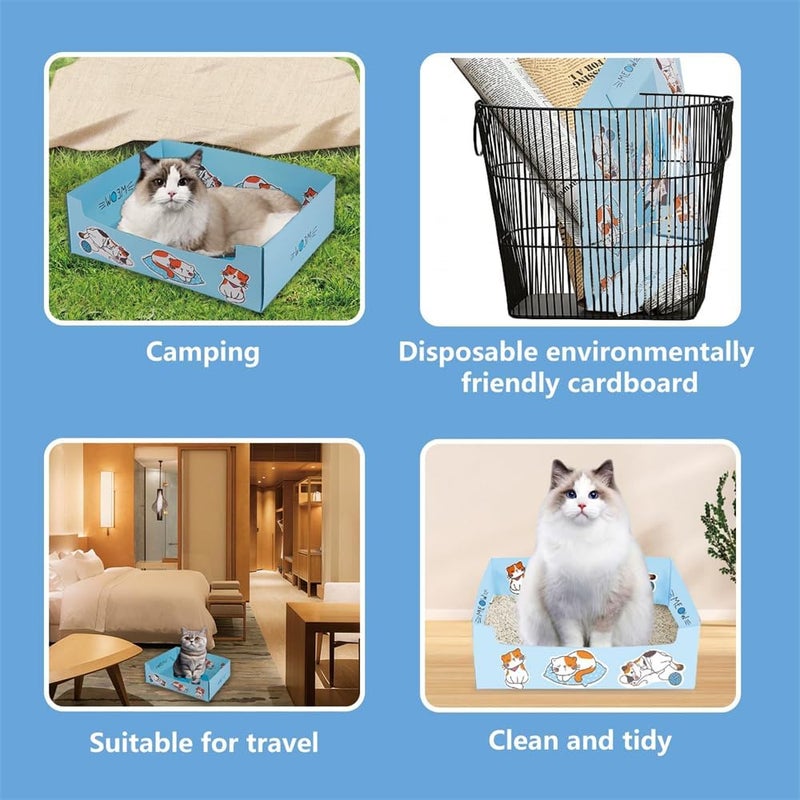5 Pcs Disposable Cat Litter Box, 15 x 11.81 x 4.72 Inch Medium Litter Boxes for Cats, Waterproof Foldable Portable Tray for Cats, Small Pets, Travel-Friendly - Image 5
